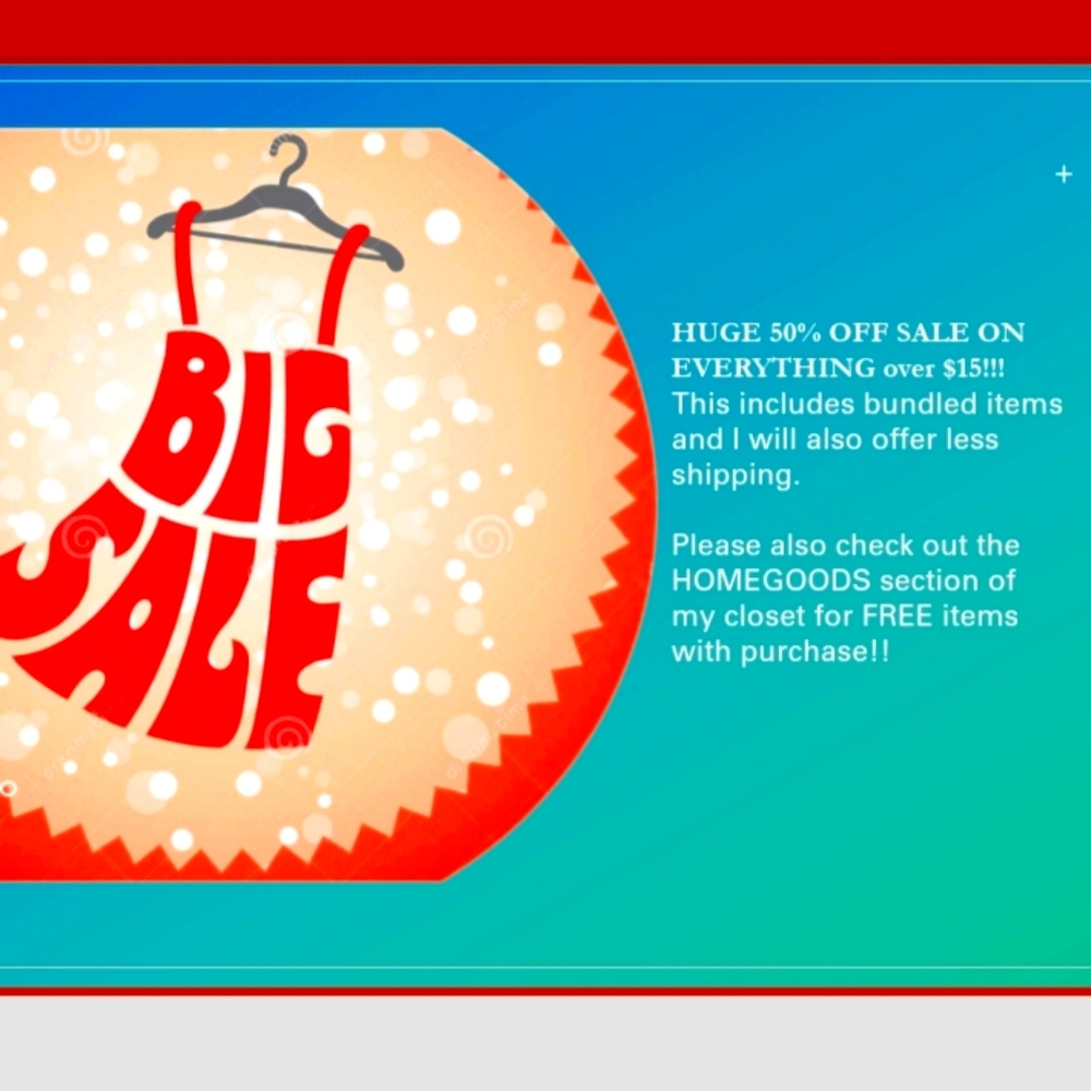 BIG 50% OFF SALE!!!